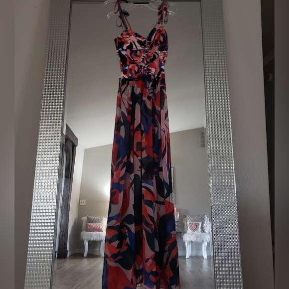 SOLD Patbo Moscow Printed Lace-Up Beach Dress - Picture 10 of 12